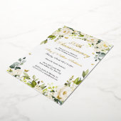 金ゴールド蝶花模様50結婚周年 箔招待状 (回転した状態)