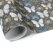 金ゴールド蝶 ラッピングペーパー (ロールコーナー)