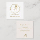 金ゴールド蝶,円枠モノフェミニングラム スクエア名刺 (正面/裏面)