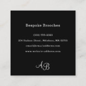 金ゴールド蝶，円枠モノフェミニングラム スクエア名刺 (裏面)