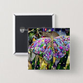 金ゴールド蝶 缶バッジ (正面&裏面)