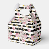 金ゴールド蝶、花、ハッピーバースデー写真 フェイバーボックス (裏面サイド)