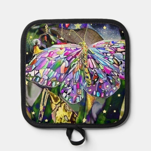 金ゴールド蝶 鍋敷き (正面)