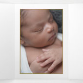 金ゴールド蝶， 4フォトコラージュベビー誕生 三つ折り案内状 (内部中)