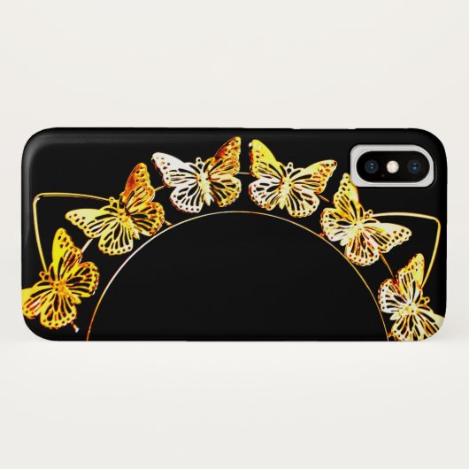 金ゴールド蝶 Case-Mate iPhoneケース (裏面(横))