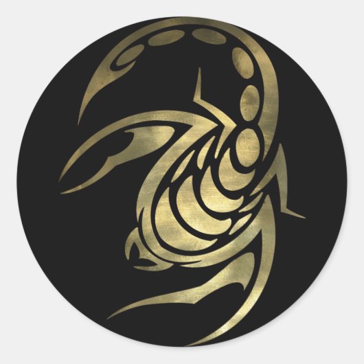 金ゴールド蠍座スコーピオン ラウンドシール (正面)