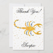 金ゴールド蠍座1回目の誕生日とビッグフォトありがとう サンキューカード (正面)