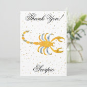 金ゴールド蠍座1回目の誕生日とビッグフォトありがとう サンキューカード (スタンド正面)