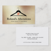 金ゴールド衣類掛けハンガーの仕上仕立て変更 名刺 (正面/裏面)