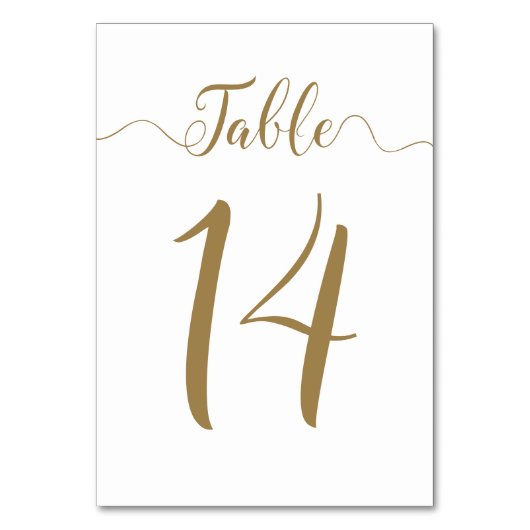 金ゴールド表14 テーブルナンバー (正面)