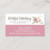 金ゴールド裁縫はさみ&シャビーシックフローラバラ 名刺 (裏面)