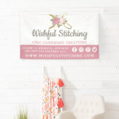 金ゴールド裁縫はさみ&シャビーシックフローラバラ 横断幕 (インサイチュ)