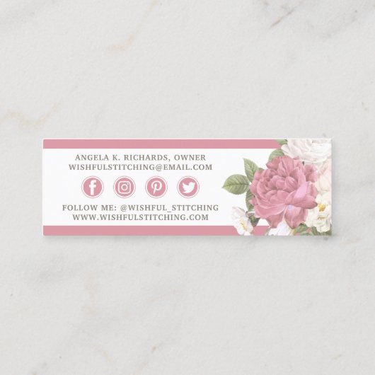 金ゴールド裁縫はしゃれたフローラソーシャルメディア スキニー名刺 (裏面)