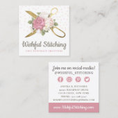 金ゴールド裁縫はしゃれたフローラソーシャルメディア スクエア名刺 (正面/裏面)