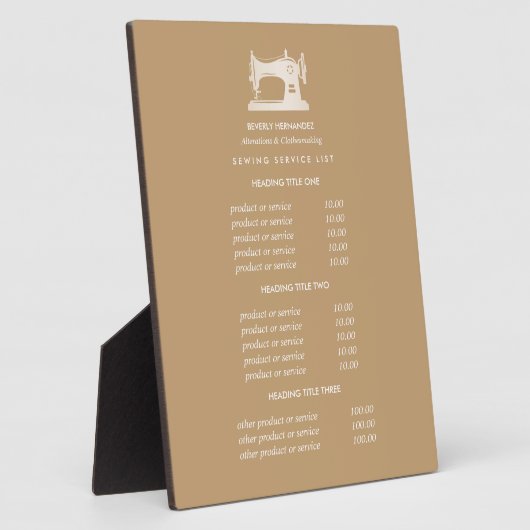 金ゴールド裁縫マシンのSeamstress Beige価格 フォトプラーク (側面)