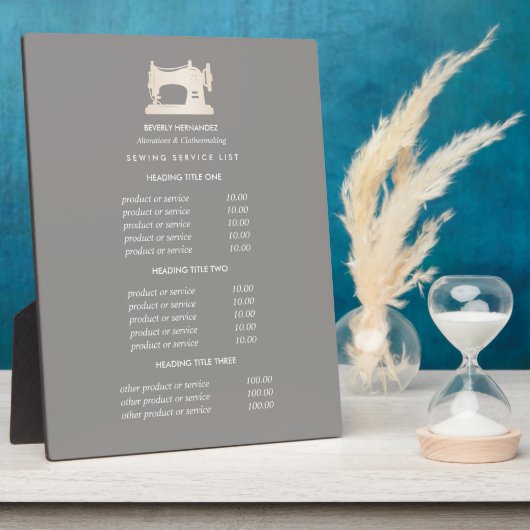 金ゴールド裁縫マシンのSeamstress Gray価格 フォトプラーク (側面)