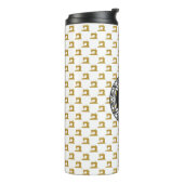 金ゴールド裁縫マシンパターンw/モノグラム・クラフツ タンブラー (回転左)