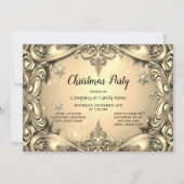 金ゴールド装飾クリスマスパーティの招待状 招待状 (正面)