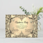 金ゴールド装飾クリスマスパーティの招待状 招待状 (スタンド正面)