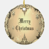 金ゴールド装飾クリスマスホリデーオーナメント セラミックオーナメント (裏面)