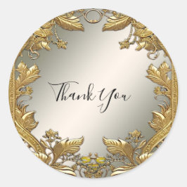 金ゴールド装飾フローラシ結婚ールのシール ラウンドシール