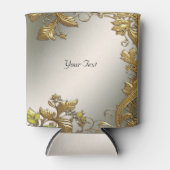 金ゴールド装飾フローラ結婚式の引き出物クーラーボックス 缶クーラー (正面)