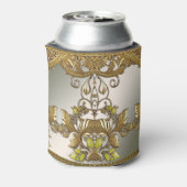 金ゴールド装飾フローラ結婚式の引き出物クーラーボックス 缶クーラー (缶裏面)