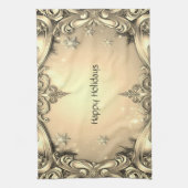 金ゴールド装飾ホリデーキッチンタオル キッチンタオル (縦)