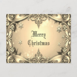 金ゴールド装飾ホリデークリスマスポストカード ポストカード