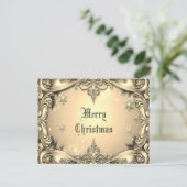 金ゴールド装飾ホリデークリスマスポストカード ポストカード (スタンド正面)