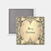 金ゴールド装飾ホリデーマグネット マグネット (正面/裏面)