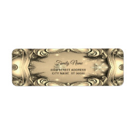 金ゴールド装飾差出人住所ラベル ラベル