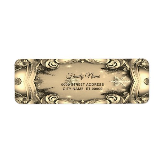 金ゴールド装飾差出人住所ラベル ラベル (正面)
