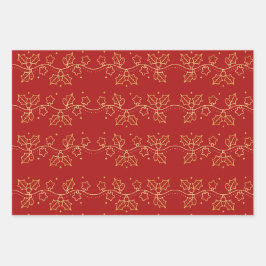 金ゴールド装飾模様 ラッピングペーパーシート