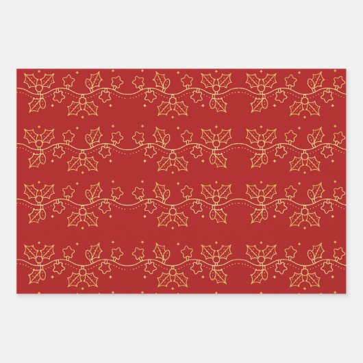 金ゴールド装飾模様 ラッピングペーパーシート (正面)