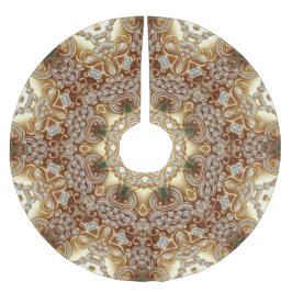 金ゴールド装飾用クリスマスツリースカート ブラッシュドポリエステルツリースカート