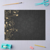 金ゴールド装飾用黒デコパージュ背景 薄葉紙 (クラフト)