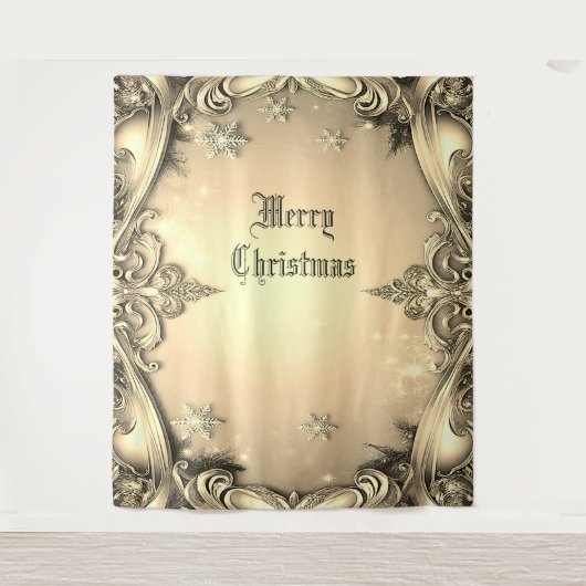 金ゴールド装飾的なホリデーバック タペストリー (正面)