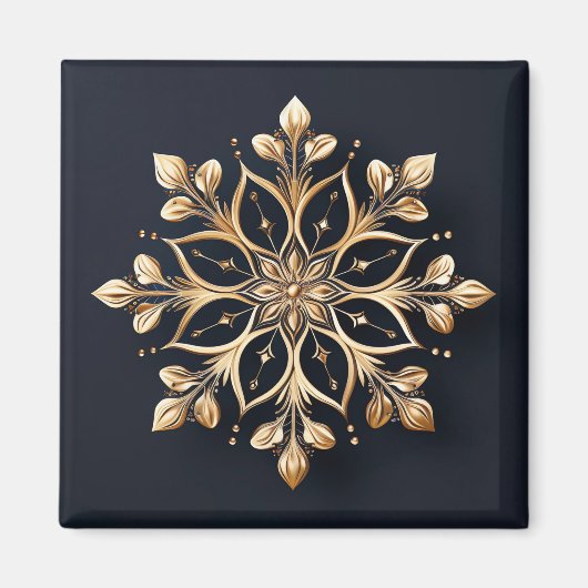 金ゴールド装飾花ホリデーマグネット マグネット (正面)