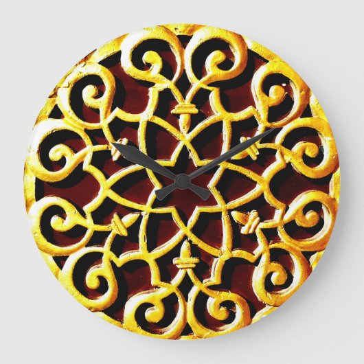 金ゴールド装飾 ラージ壁時計 (正面)