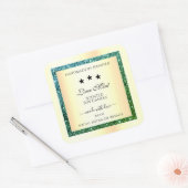 金ゴールド製品パッケージングラベルティール（緑がかった色）緑グリッター スクエアシール (封筒)