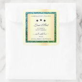 金ゴールド製品パッケージングラベルティール（緑がかった色）緑グリッター スクエアシール (バッグ)