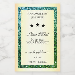 金ゴールド製品パッケージングラベルティール（緑がかった色）緑グリッター フードラベル