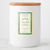 金ゴールド製品パッケージングラベルティール(緑がかった色)緑グリッター フードラベル (正面)