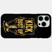 金ゴールド西部文字:ほこりを蹴る Case-Mate iPhoneケース (裏面 (横))