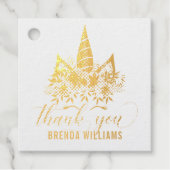 金ゴールド角一角花感謝していタイポグラフィ フェイバータグ (正面)