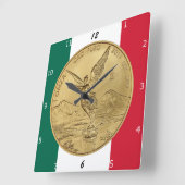 金ゴールド解放硬貨 スクエア壁時計 (傾斜)