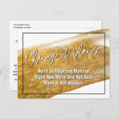 金ゴールド計画変更延期結婚日 ポストカード (正面/裏面)