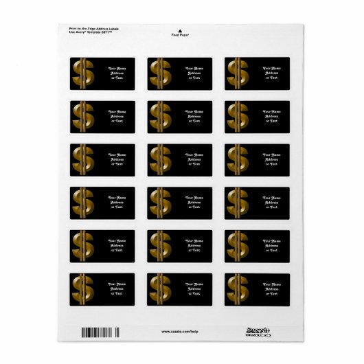 金ゴールド記号 ラベル (フルシート)