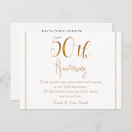 金ゴールド記念日の書道ありがとうポストカード ポストカード (正面/裏面)